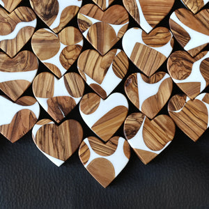 Reclaimed Olive & Resin Hearts by Dennehey Design Co., religious items detail photo 4