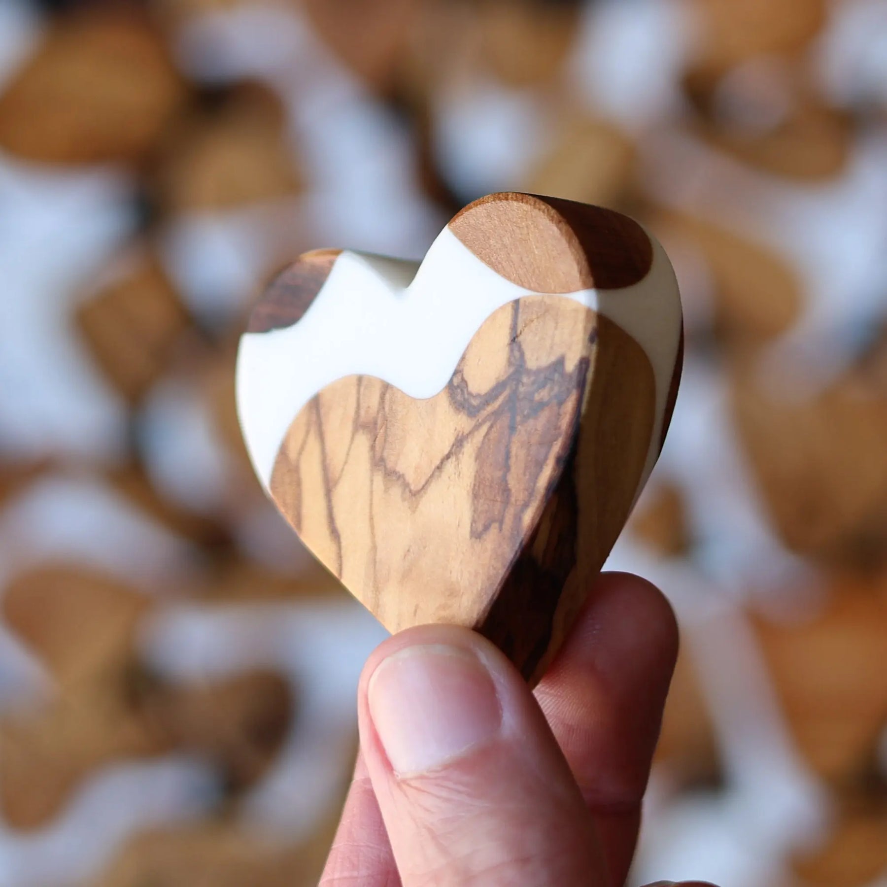 Reclaimed Olive & Resin Hearts by Dennehey Design Co., religious items detail photo 7