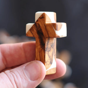 Reclaimed Olive & Resin Pocket Crosses by Dennehey Design Co., religious items detail photo 3