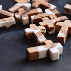 Reclaimed Olive & Resin Pocket Crosses by Dennehey Design Co., religious items detail photo 4