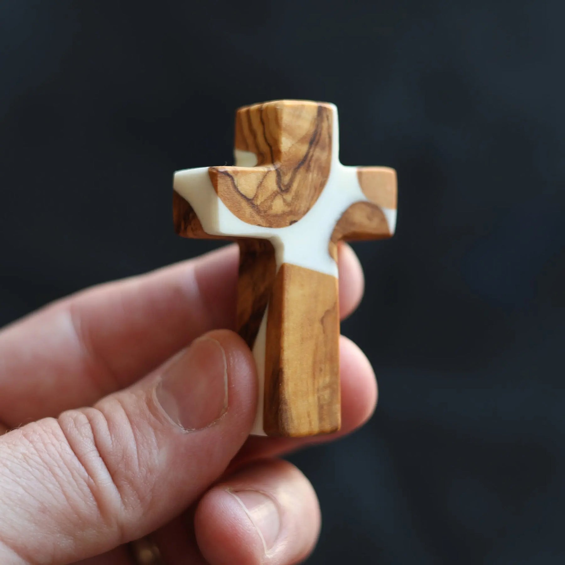 Reclaimed Olive & Resin Pocket Crosses by Dennehey Design Co., religious items detail photo 5