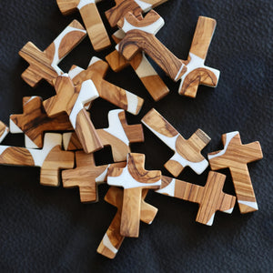 Reclaimed Olive & Resin Pocket Crosses by Dennehey Design Co., religious items detail photo 7