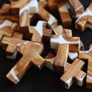 Reclaimed Olive & Resin Pocket Crosses by Dennehey Design Co., religious items detail photo 9