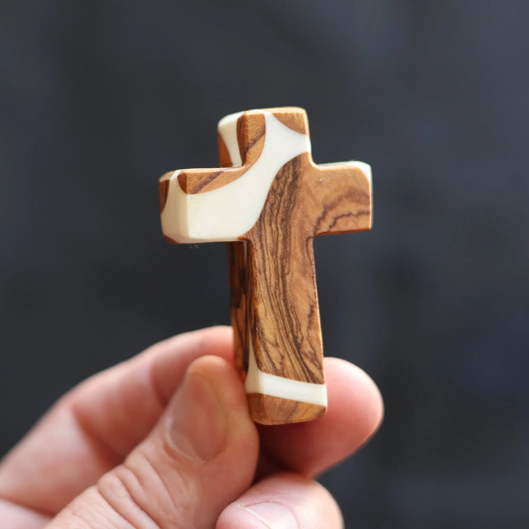 Reclaimed Olive & Resin Pocket Crosses by Dennehey Design Co., religious items detail photo 10