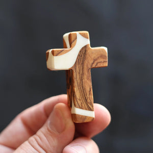 Reclaimed Olive & Resin Pocket Crosses by Dennehey Design Co., religious items detail photo 10