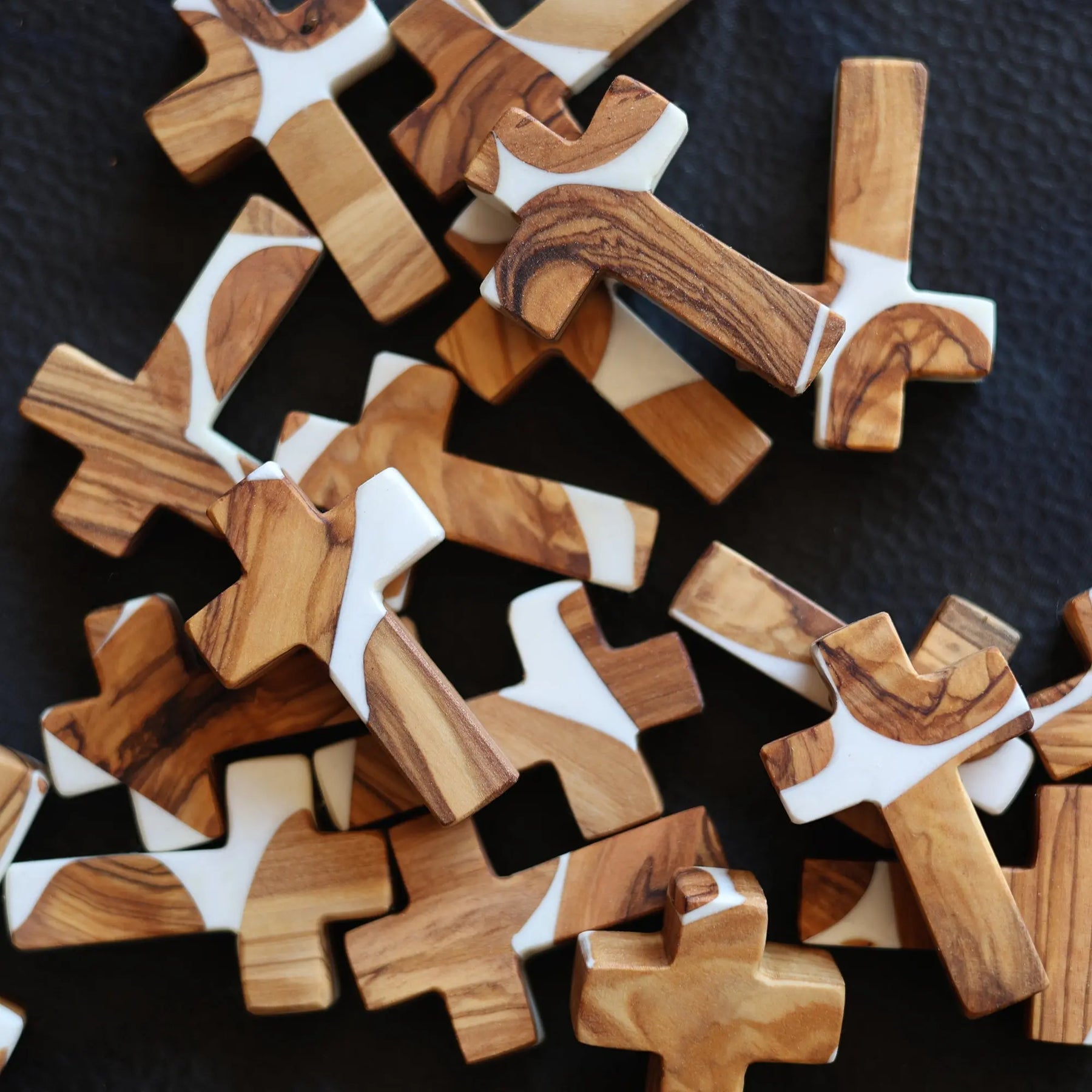 Reclaimed Olive & Resin Pocket Crosses by Dennehey Design Co., religious items detail photo 11