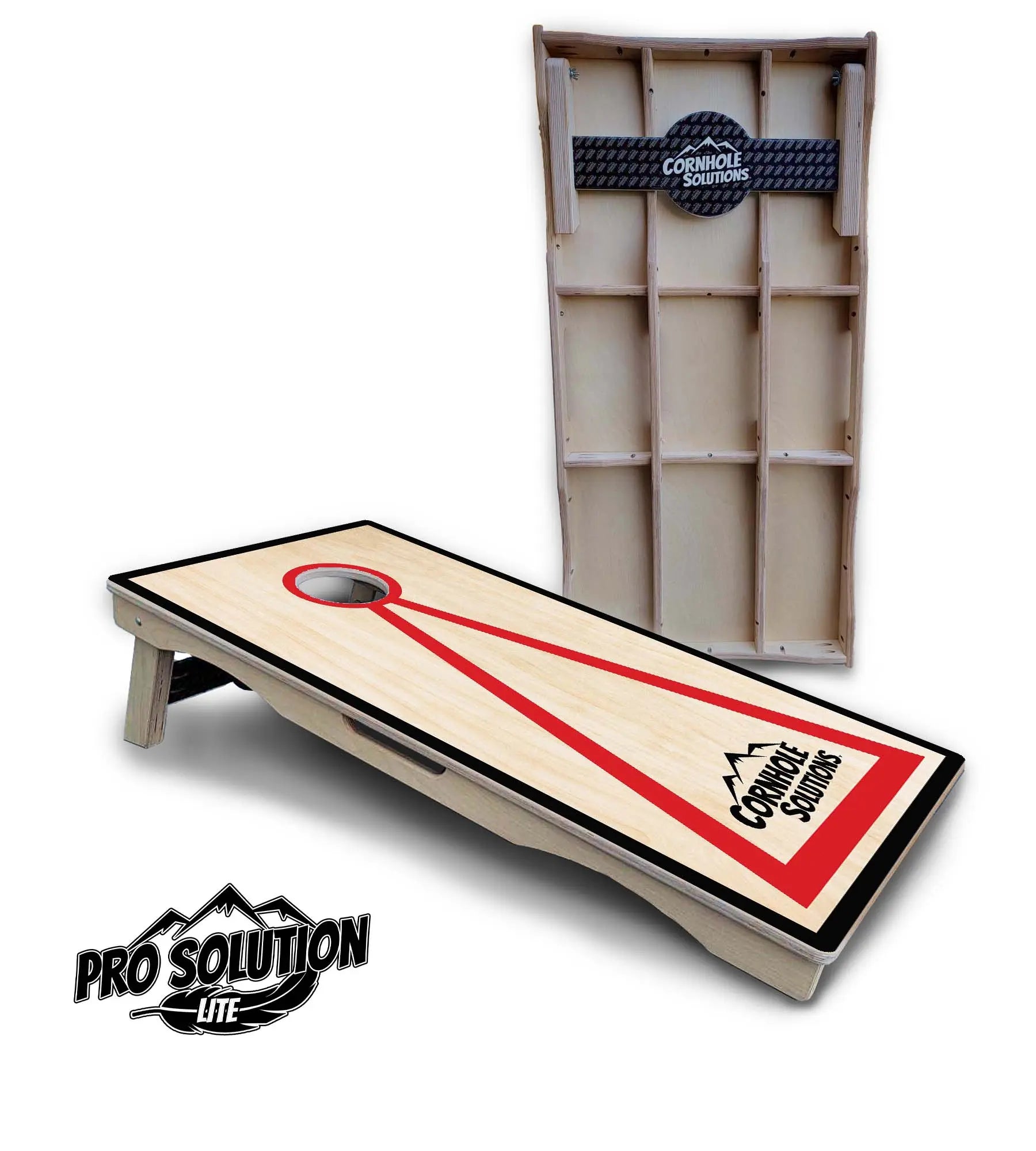 Red/Black Hole Ring Cornhole Boards - Pro Solution Lite Series by Cornhole Solutions, handmade jewelry detail photo 16