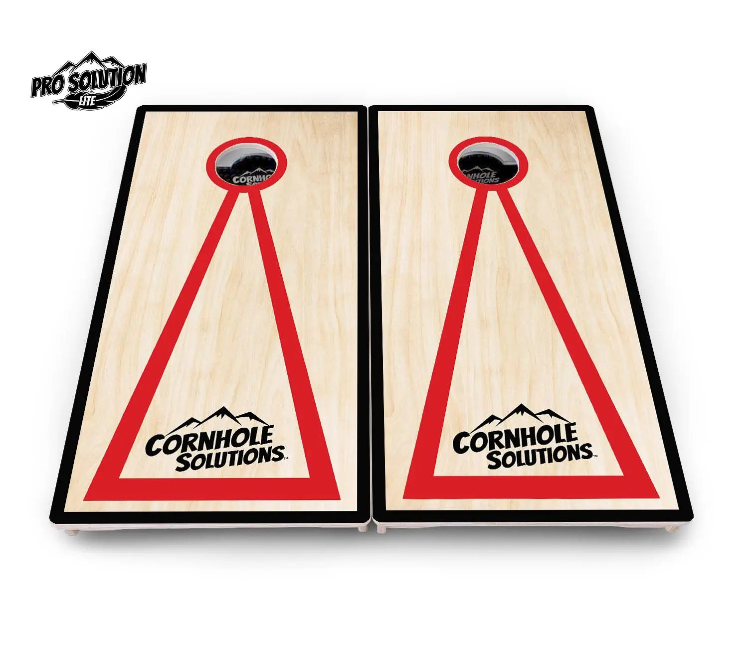 Red/Black Hole Ring Cornhole Boards - Pro Solution Lite Series by Cornhole Solutions, handmade jewelry detail photo 17