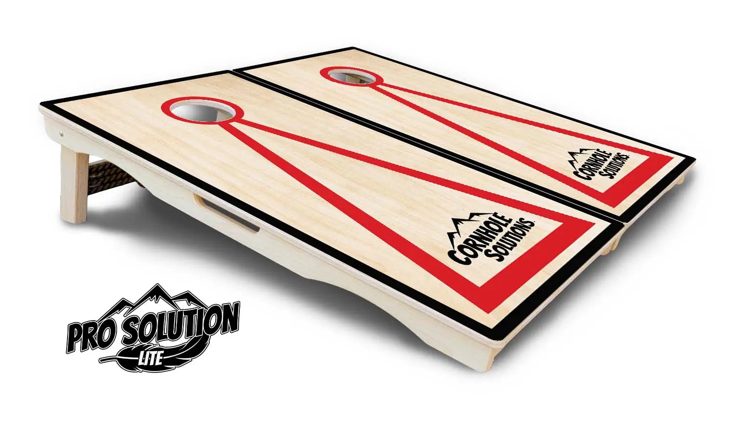 Red/Black Hole Ring Cornhole Boards - Pro Solution Lite Series by Cornhole Solutions, handmade jewelry detail photo 18