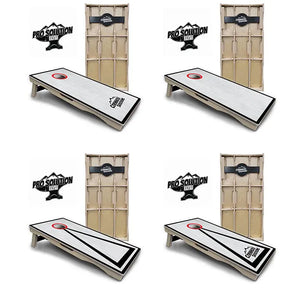 Red/Black Hole Ring Grey Wash Cornhole Boards - Pro Solution Elite Series by Cornhole Solutions, handmade jewelry main product photo