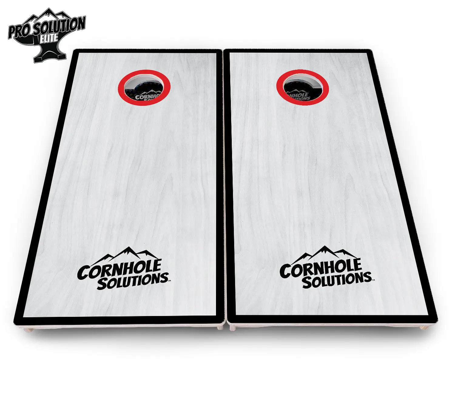 Red/Black Hole Ring Grey Wash Cornhole Boards - Pro Solution Elite Series by Cornhole Solutions, handmade jewelry detail photo 5