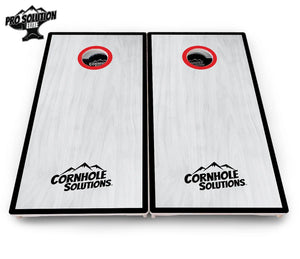 Red/Black Hole Ring Grey Wash Cornhole Boards - Pro Solution Elite Series by Cornhole Solutions, handmade jewelry detail photo 5