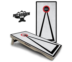 Red/Black Hole Ring Grey Wash Cornhole Boards - Pro Solution Elite Series by Cornhole Solutions, handmade jewelry detail photo 9