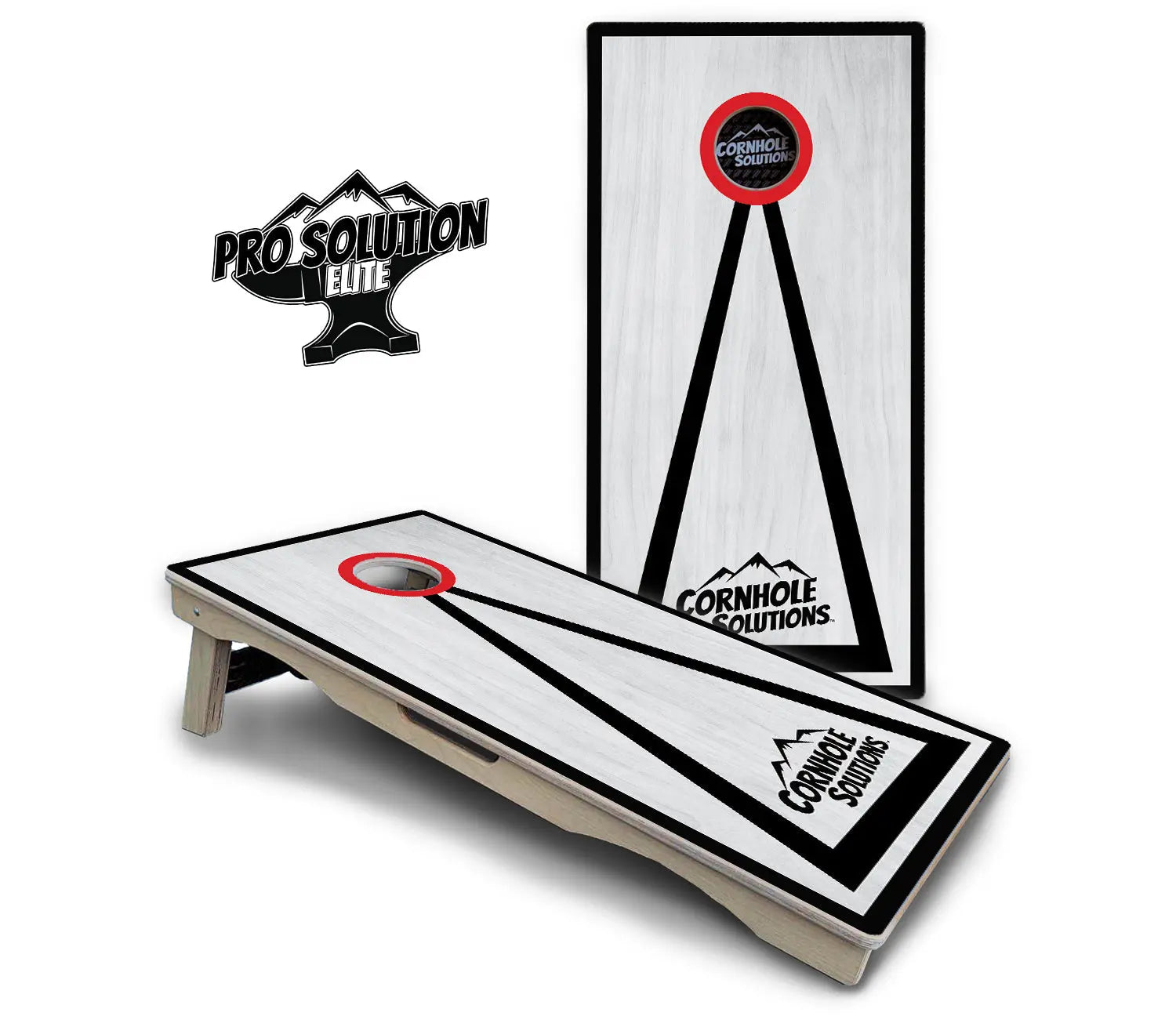 Red/Black Hole Ring Grey Wash Cornhole Boards - Pro Solution Elite Series by Cornhole Solutions, handmade jewelry detail photo 11