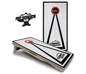 Red/Black Hole Ring Grey Wash Cornhole Boards - Pro Solution Elite Series by Cornhole Solutions, handmade jewelry detail photo 11