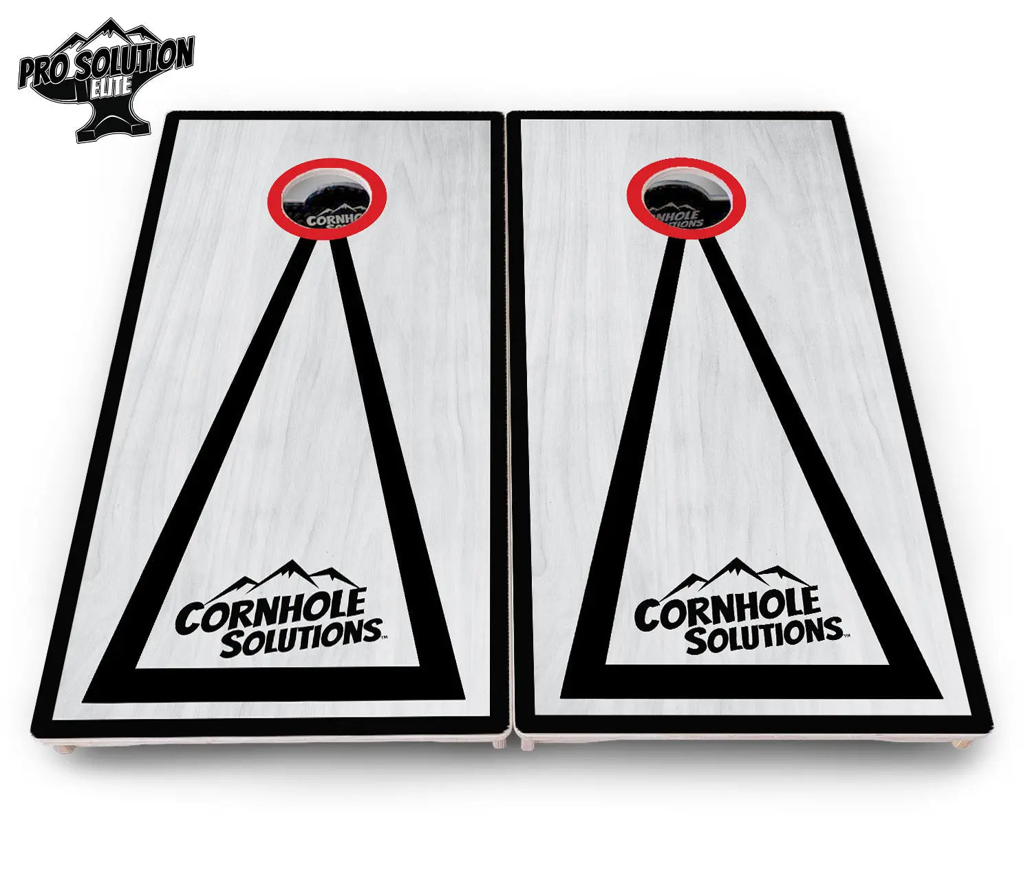 Red/Black Hole Ring Grey Wash Cornhole Boards - Pro Solution Elite Series by Cornhole Solutions, handmade jewelry detail photo 12
