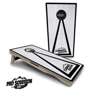 Red/Black Hole Ring Grey Wash Cornhole Boards - Pro Solution Lite Series by Cornhole Solutions, handmade jewelry detail photo 5