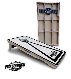 Red/Black Hole Ring Grey Wash Cornhole Boards - Pro Solution Lite Series by Cornhole Solutions, handmade jewelry detail photo 6
