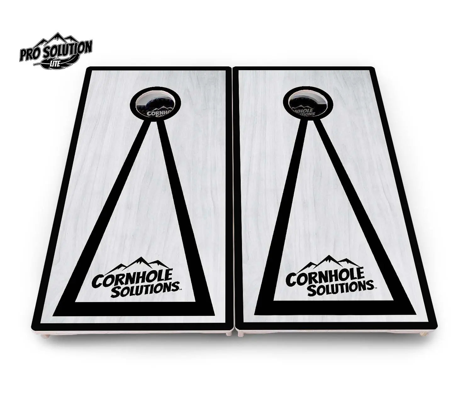 Red/Black Hole Ring Grey Wash Cornhole Boards - Pro Solution Lite Series by Cornhole Solutions, handmade jewelry detail photo 7