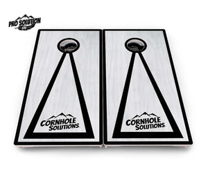 Red/Black Hole Ring Grey Wash Cornhole Boards - Pro Solution Lite Series by Cornhole Solutions, handmade jewelry detail photo 7