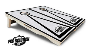 Red/Black Hole Ring Grey Wash Cornhole Boards - Pro Solution Lite Series by Cornhole Solutions, handmade jewelry detail photo 8