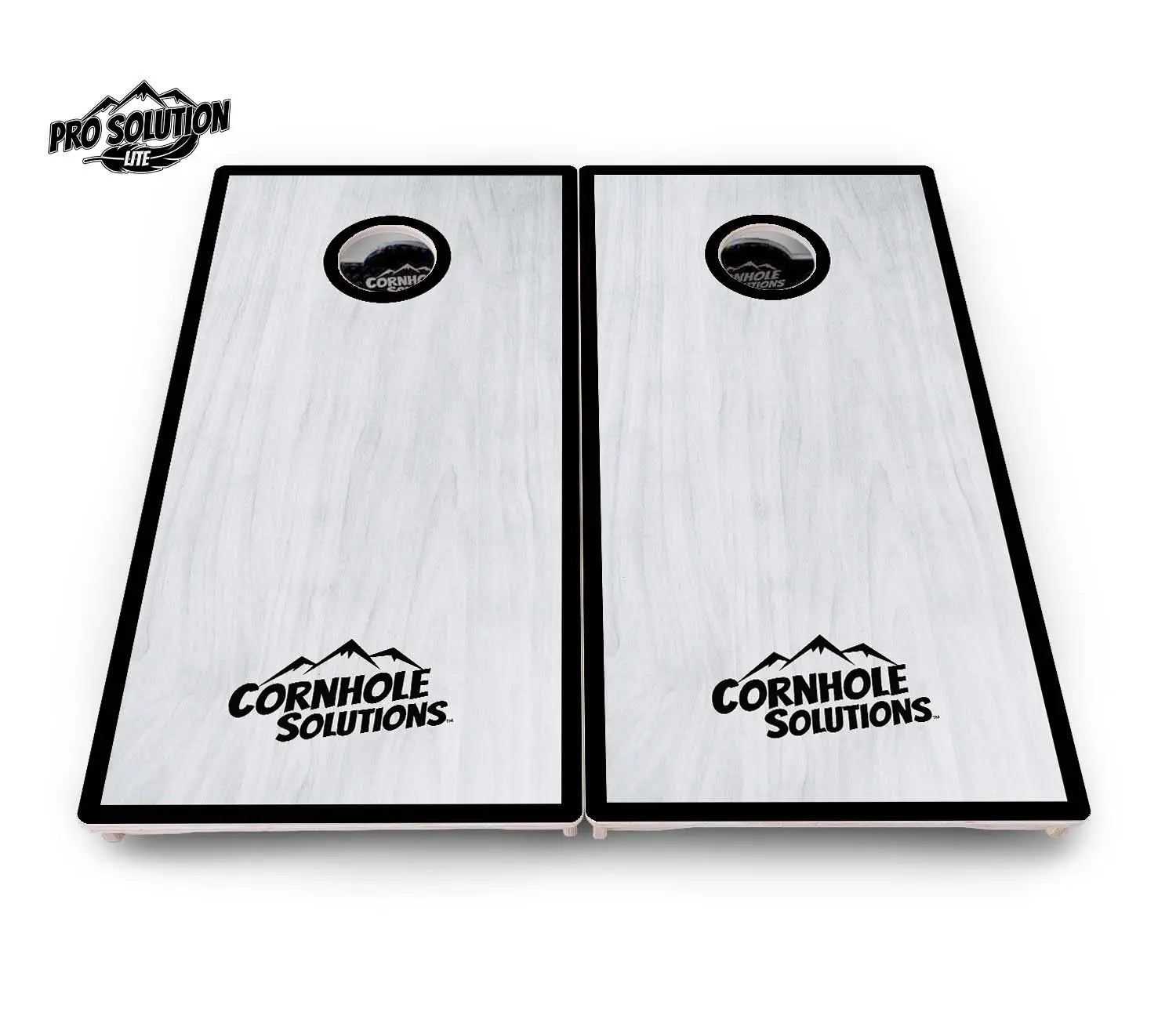 Red/Black Hole Ring Grey Wash Cornhole Boards - Pro Solution Lite Series by Cornhole Solutions, handmade jewelry detail photo 12