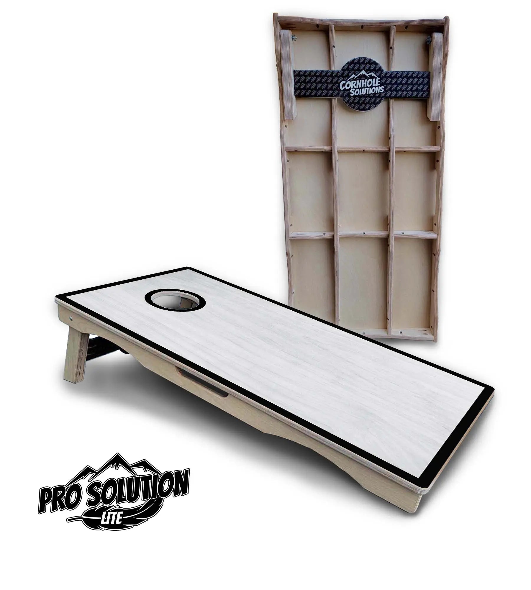 Red/Black Hole Ring Grey Wash Cornhole Boards - Pro Solution Lite Series by Cornhole Solutions, handmade jewelry detail photo 13