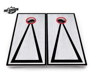 Red/Black Hole Ring Grey Wash Cornhole Boards - Pro Solution Lite Series by Cornhole Solutions, handmade jewelry detail photo 16