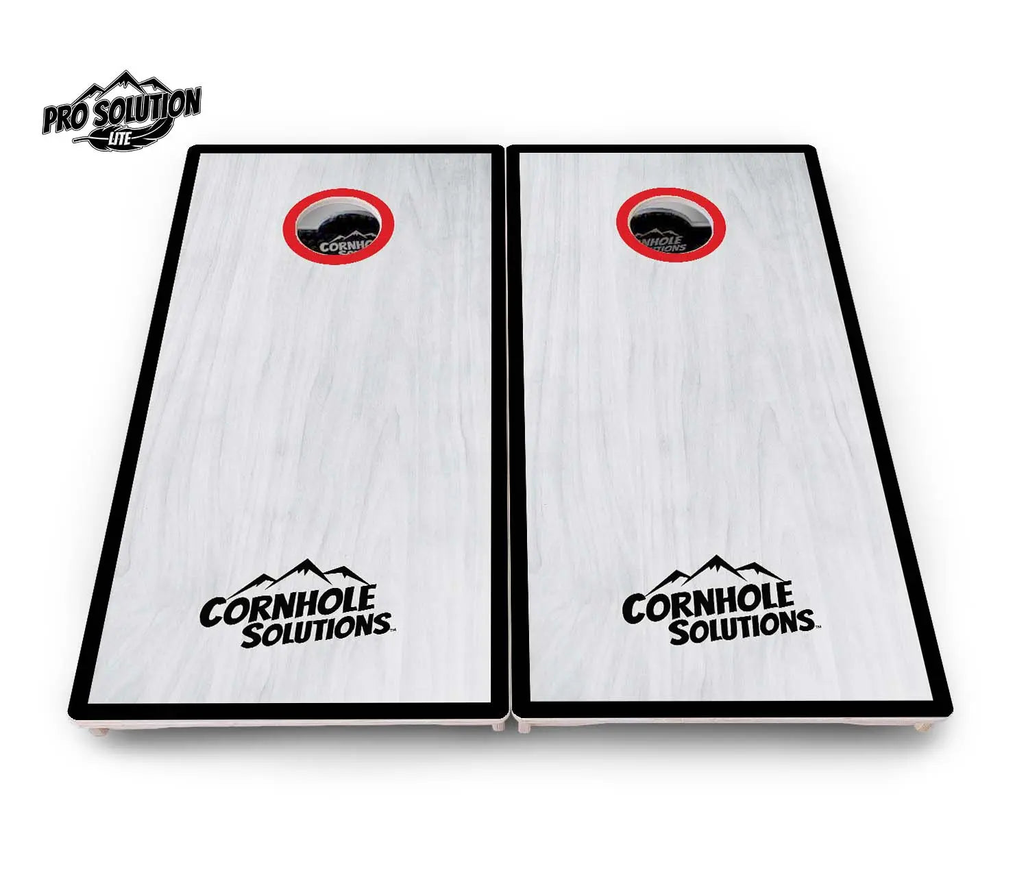 Red/Black Hole Ring Grey Wash Cornhole Boards - Pro Solution Lite Series by Cornhole Solutions, handmade jewelry detail photo 19