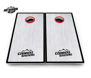 Red/Black Hole Ring Grey Wash Cornhole Boards - Pro Solution Lite Series by Cornhole Solutions, handmade jewelry detail photo 19