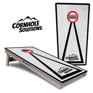 Red/Black Hole Ring Grey Wash Cornhole Boards - Professional Tournament Series by Cornhole Solutions, handmade jewelry main product photo