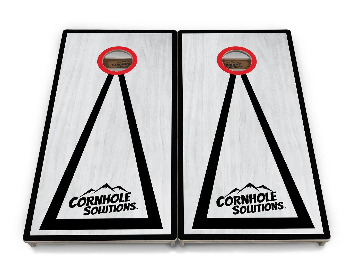 Red/Black Hole Ring Grey Wash Cornhole Boards - Professional Tournament Series by Cornhole Solutions, handmade jewelry detail photo 2