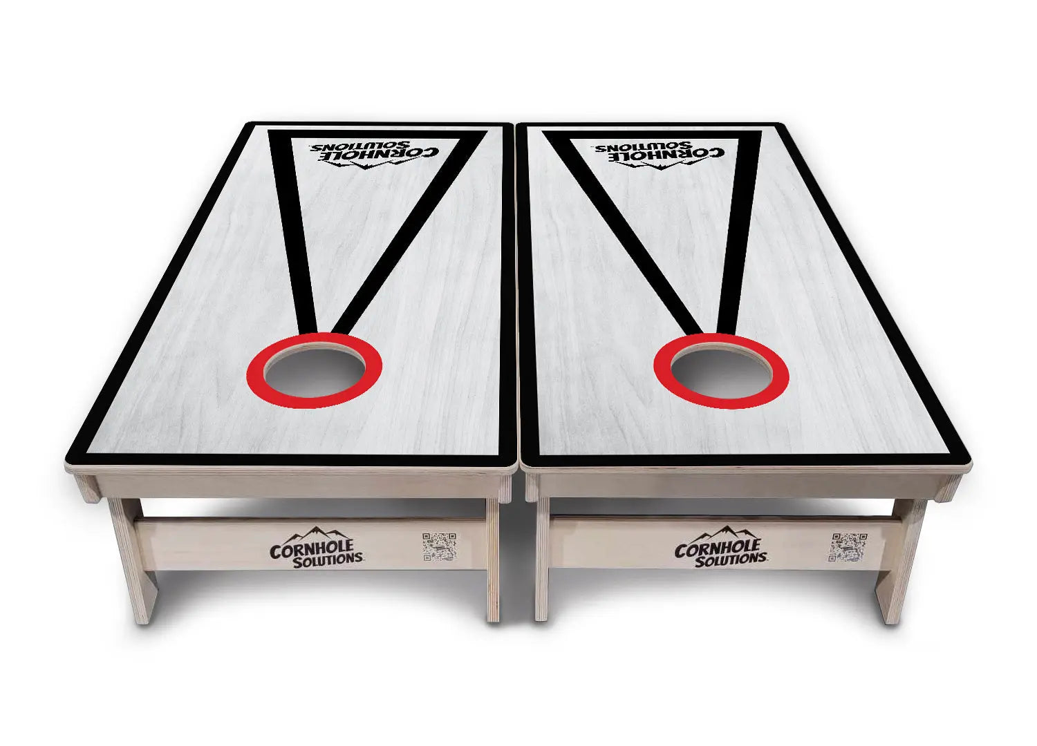 Red/Black Hole Ring Grey Wash Cornhole Boards - Professional Tournament Series by Cornhole Solutions, handmade jewelry detail photo 4