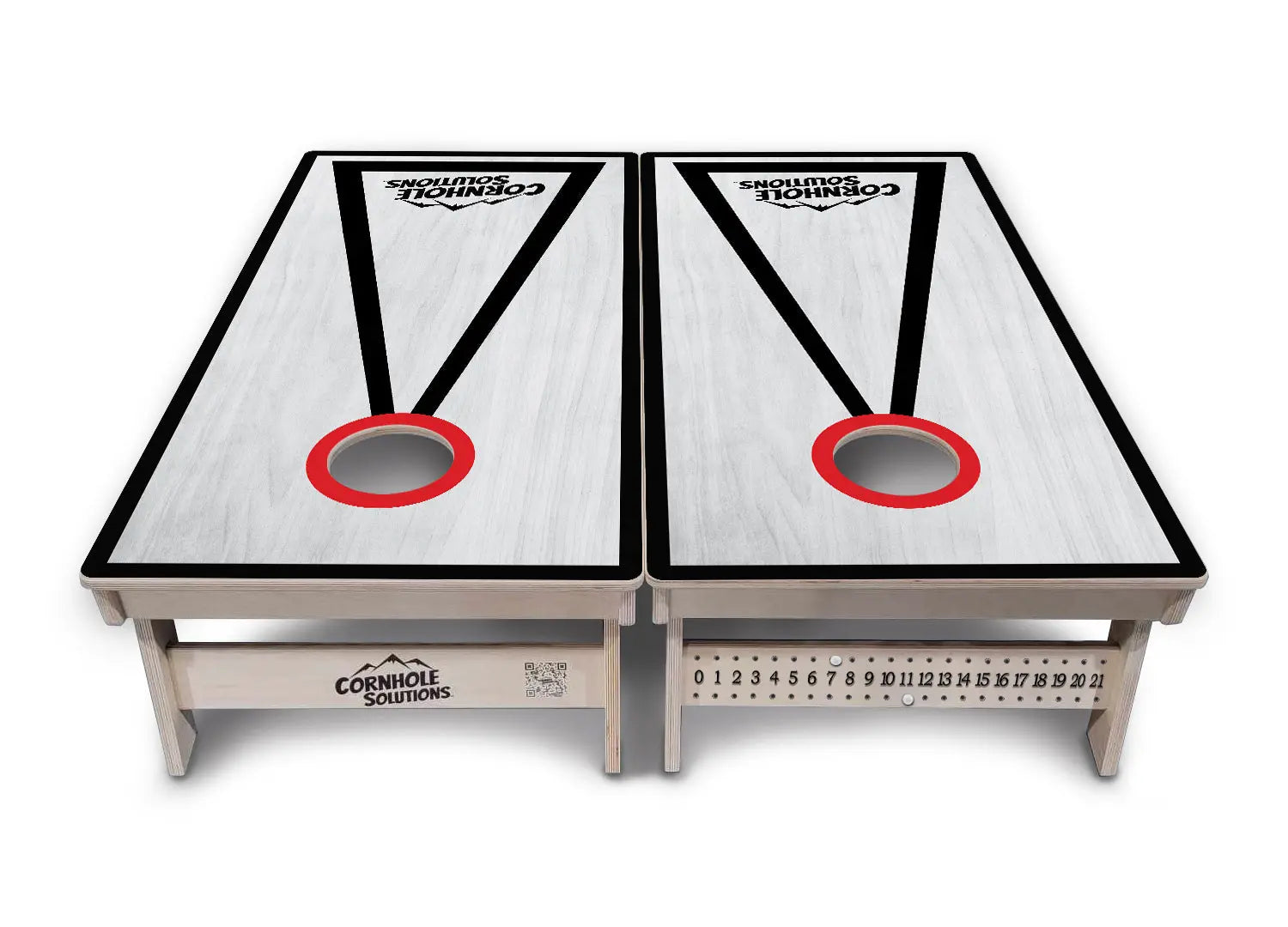 Red/Black Hole Ring Grey Wash Cornhole Boards - Professional Tournament Series by Cornhole Solutions, handmade jewelry detail photo 6