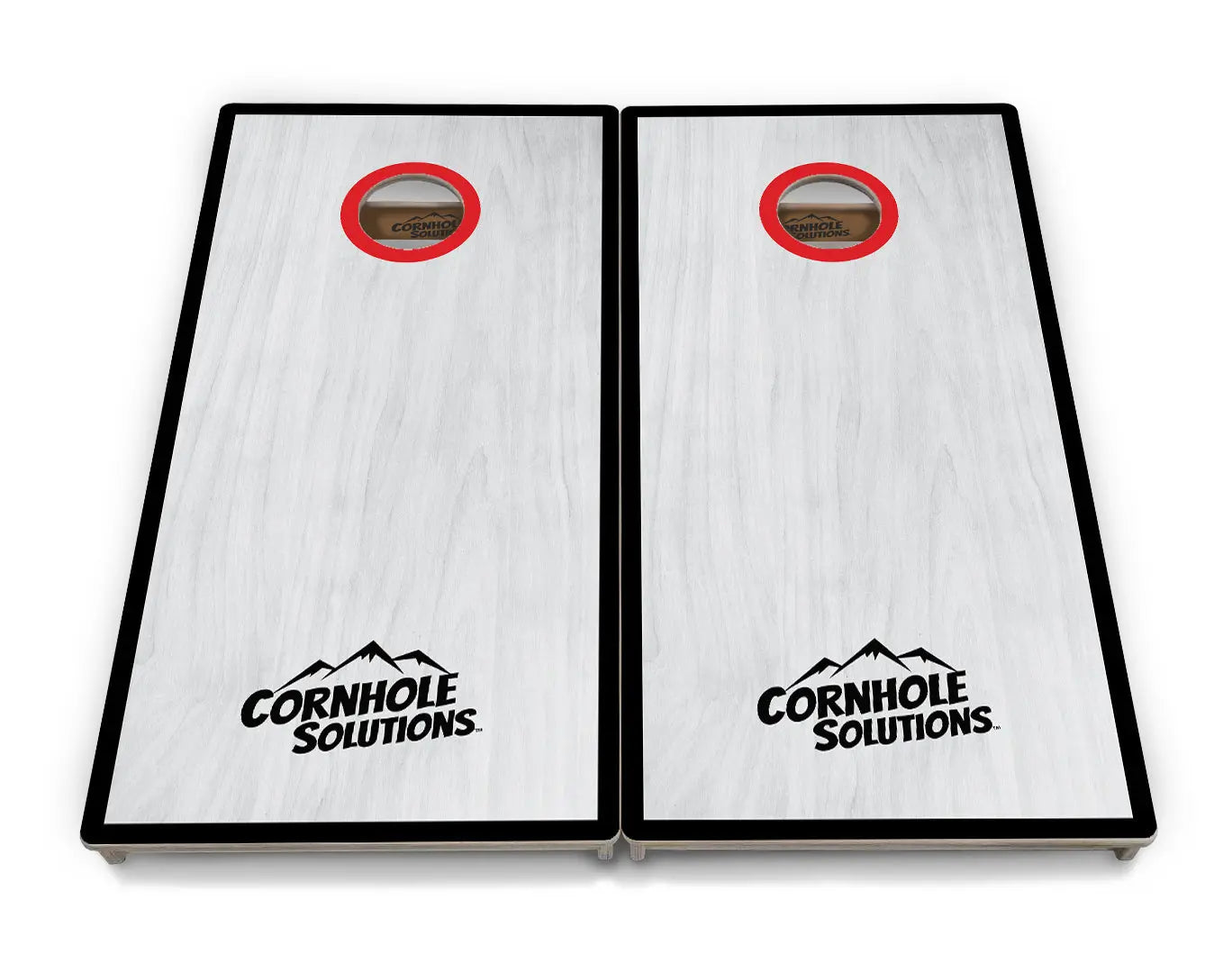 Red/Black Hole Ring Grey Wash Cornhole Boards - Professional Tournament Series by Cornhole Solutions, handmade jewelry detail photo 11