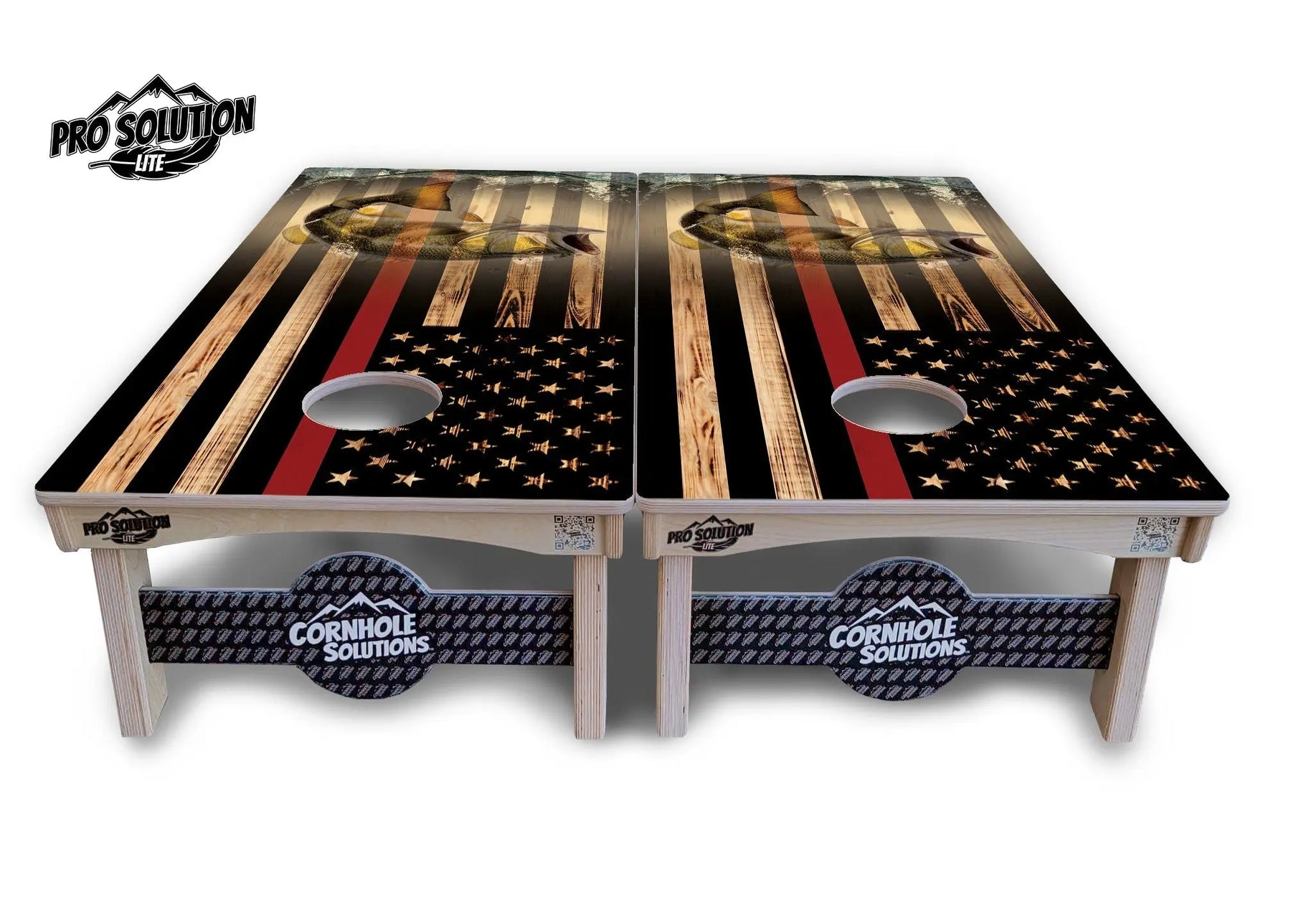 Red Line Deer & Fish Flag Cornhole Boards - Pro Solution Elite Series by Cornhole Solutions, custom cornhole board detail photo 10