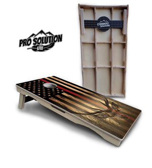 Red Line Deer & Fish Flag Cornhole Boards - Pro Solution Lite Series by Cornhole Solutions, custom cornhole board detail photo 5