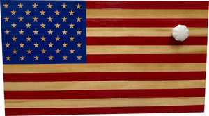 American Flag Decorative & Secure Wall-Mounted Gun Cabinet (Red & Blue) by Bellewood Designs, Southern home decor detail photo 4