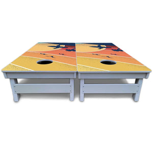 Retro Beach Cornhole Boards - All Weather Series by Cornhole Solutions, custom cornhole board detail photo 6