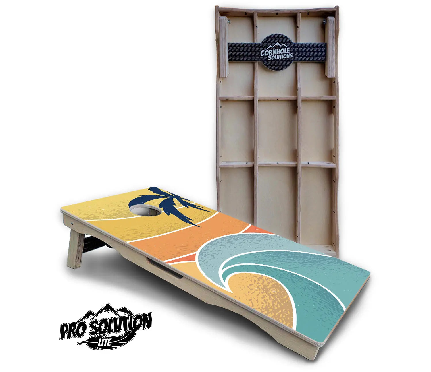 Retro Beach Cornhole Boards - Pro Solution Lite Series by Cornhole Solutions, custom cornhole board detail photo 11