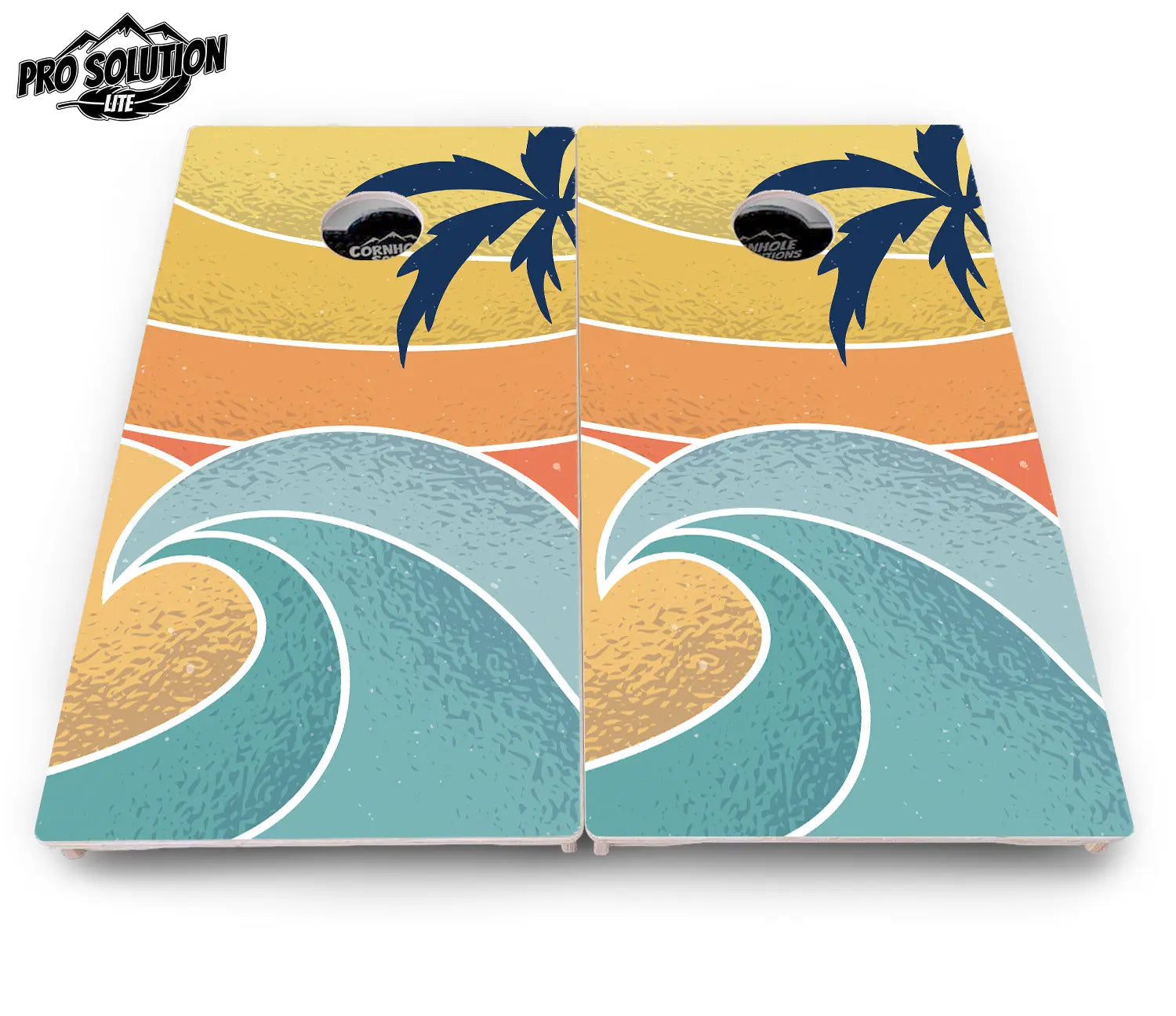 Retro Beach Cornhole Boards - Pro Solution Lite Series by Cornhole Solutions, custom cornhole board detail photo 13