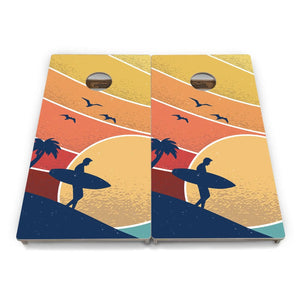 Retro Beach Cornhole Boards - Professional Tournament Series by Cornhole Solutions, custom cornhole board detail photo 6