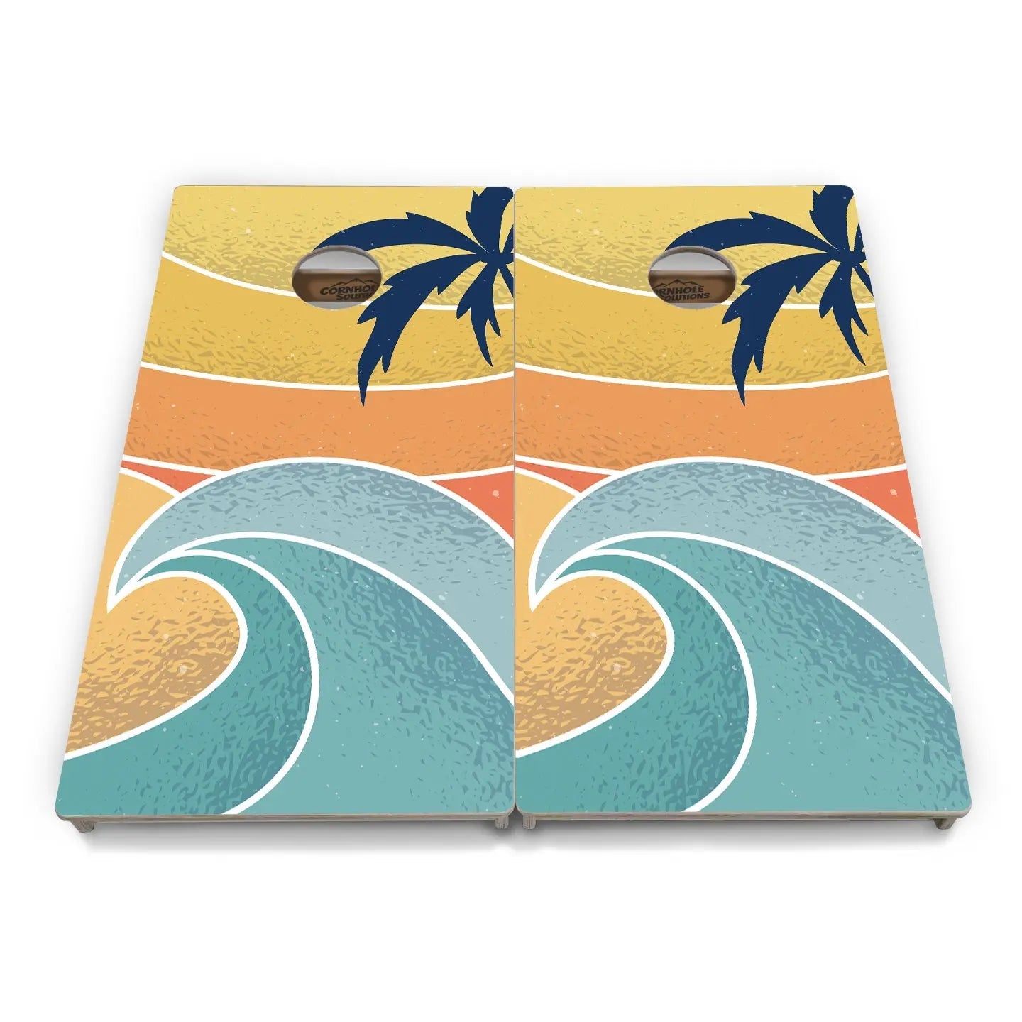 Retro Beach Cornhole Boards - Professional Tournament Series by Cornhole Solutions, custom cornhole board detail photo 10