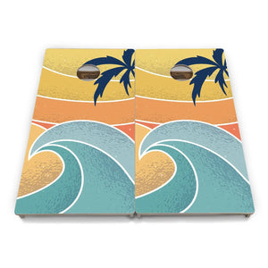 Retro Beach Cornhole Boards - Professional Tournament Series by Cornhole Solutions, custom cornhole board detail photo 10