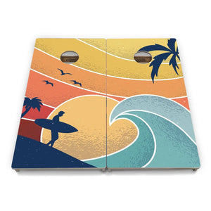 Retro Beach Cornhole Boards - Professional Tournament Series by Cornhole Solutions, custom cornhole board detail photo 12