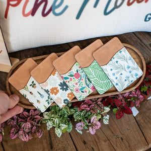 Retro Flower Pattern - Phone Wallet by Still Magnolia, handmade leather goods detail photo 2