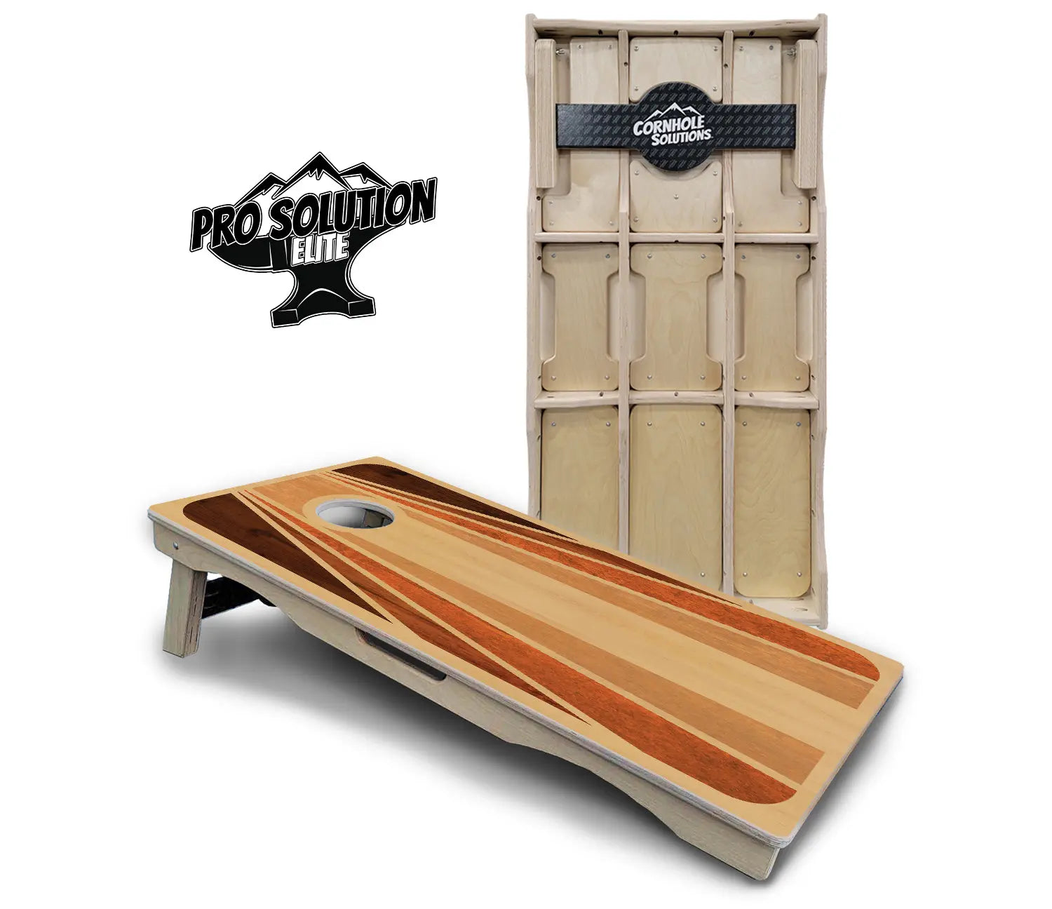 Retro Wood Cornhole Boards - Pro Solution Elite Series by Cornhole Solutions, custom cornhole board main product photo