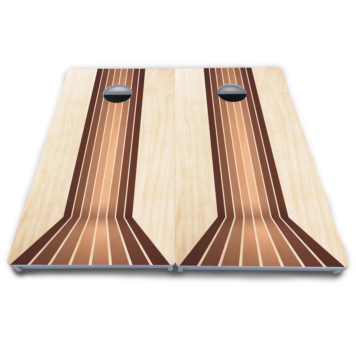 Retro Wood Lines Cornhole Boards - All Weather Series by Cornhole Solutions, custom cornhole board detail photo 4