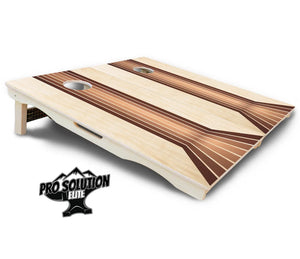 Retro Wood Lines Cornhole Boards - Pro Solution Elite Series by Cornhole Solutions, custom cornhole board detail photo 5