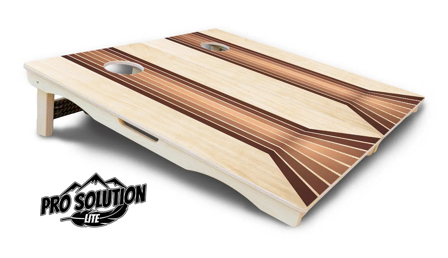 Retro Wood Lines Cornhole Boards - Pro Solution Lite Series by Cornhole Solutions, custom cornhole board detail photo 4